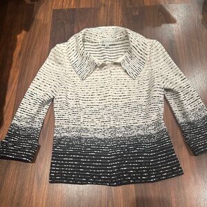 St. John Black and Cream Striped Jacket